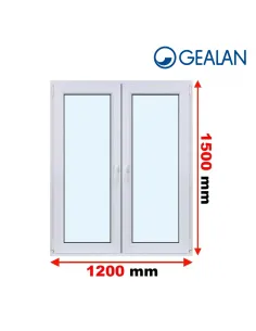 Okno PCV 120 x 150 cm Rozwierne-Rozwierno-Uchylne Trzyszybowe Gealan S9000