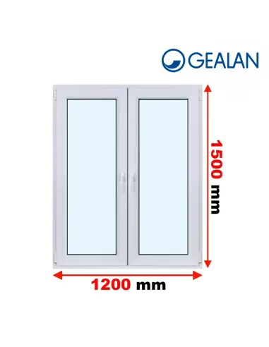 Okno PCV 120 x 150 cm Rozwierne-Rozwierno-Uchylne Trzyszybowe Gealan S9000