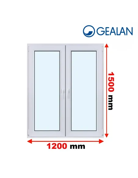 Okno PCV 120 x 150 cm Rozwierne-Rozwierno-Uchylne Trzyszybowe Gealan S9000