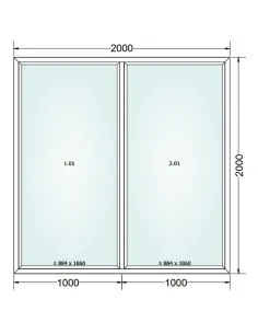 Okno PCV 200 x 200 cm FIX-FIX (Stałe) Trzyszybowe Gealan S9000 2