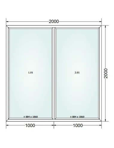Okno PCV 200 x 200 cm FIX-FIX (Stałe) Trzyszybowe Gealan S9000