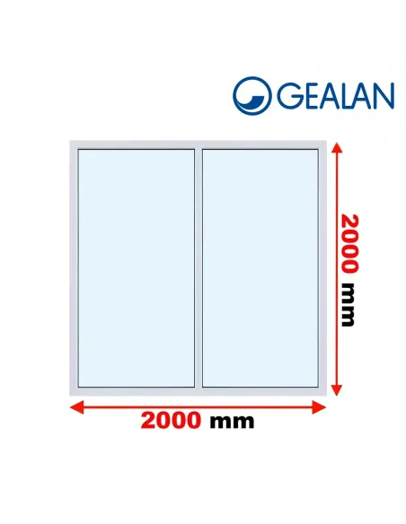 Okno PCV 200 x 200 cm FIX-FIX (Stałe) Trzyszybowe Gealan S9000