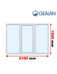 Okno PCV 210 x 150 cm FIX-Rozwierno-Uchylne-FIX Trzyszybowe Gealan S9000