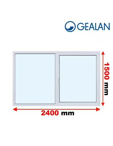 Okno PCV 240 x 150 cm FIX-Rozwierno-Uchylne Trzyszybowe Gealan S9000