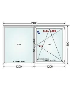 Okno PCV 240 x 150 cm FIX-Rozwierno-Uchylne Trzyszybowe Gealan S9000 2