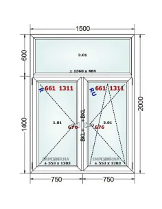 Okno PCV 150 x 200 cm FIX-Rozwierne-Rozwierno-Uchylne Trzyszybowe Gealan S9000 2