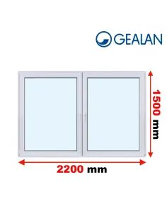Okno PCV 220 x 150 cm Rozwierne-Rozwierno-Uchylne Trzyszybowe Gealan S9000