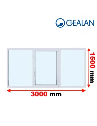 Okno PCV 300 x 150 cm FIX-Rozwierno-Uchylne-FIX Trzyszybowe Gealan S9000