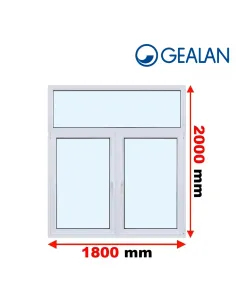 Okno PCV 180 x 200 cm FIX-Rozwierne-Rozwierno-Uchylne Trzyszybowe Gealan S9000