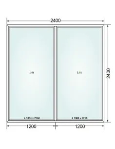 Okno PCV 240 x 240 cm FIX-FIX (Stałe) Trzyszybowe Gealan S9000 2