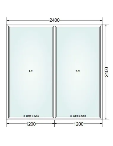 Okno PCV 240 x 240 cm FIX-FIX (Stałe) Trzyszybowe Gealan S9000