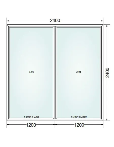 Okno PCV 240 x 240 cm FIX-FIX (Stałe) Trzyszybowe Gealan S9000