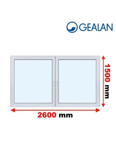 Okno PCV 260 x 150 cm Rozwierne-Rozwierno-Uchylne Trzyszybowe Gealan S9000