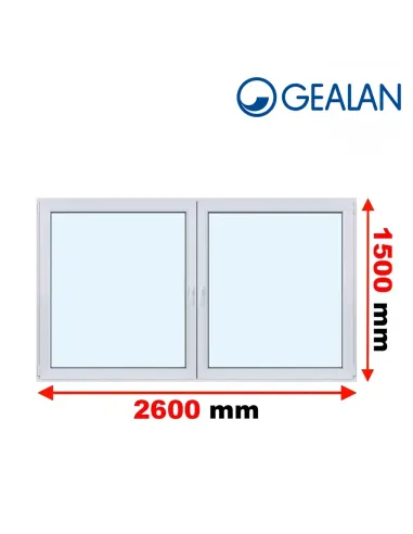 Okno PCV 260 x 150 cm Rozwierne-Rozwierno-Uchylne Trzyszybowe Gealan S9000