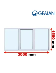 Okno PCV 300 x 150 cm FIX-Rozwierno-Uchylne-FIX Trzyszybowe Gealan S9000