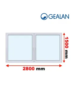 Okno PCV 280 x 150 cm Rozwierne-Rozwierno-Uchylne Trzyszybowe Gealan S9000