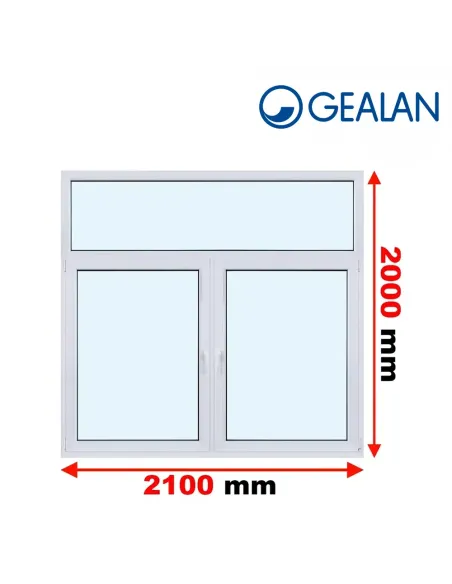 Okno PCV 210 x 200 cm FIX-Rozwierne-Rozwierno-Uchylne Trzyszybowe Gealan S9000