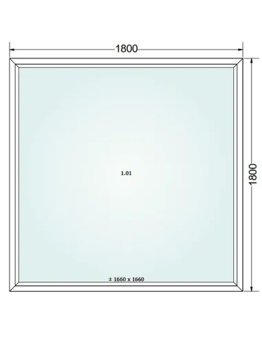 Okno PCV 180 x 180 cm FIX (Stałe) Trzyszybowe Gealan S9000