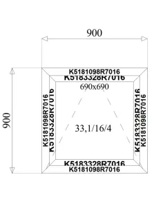 Okno Aluminiowe 90 x 90 cm Aluprof MB-79N 2