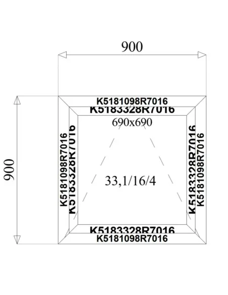 Okno Aluminiowe 90 x 90 cm Aluprof MB-79N