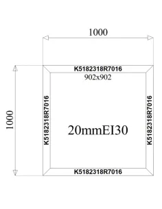 Okno Aluminiowe Stałe Przeciwpożarowe 100 x 100 cm Aluprof MB-60E EI 2