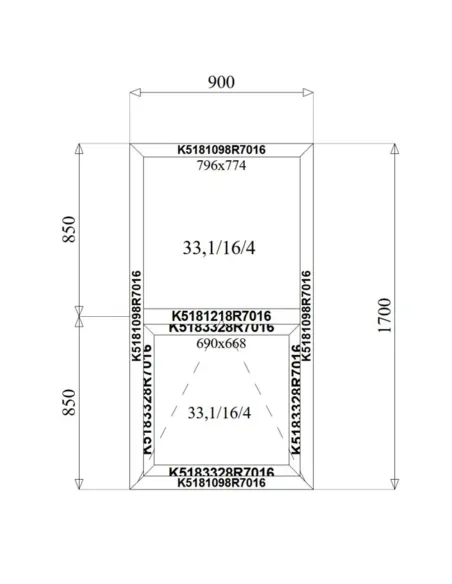 Okno Aluminiowe 90 x 170 cm Aluprof MB-79N