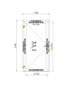 Drzwi Aluminiowe 110 x 210 cm Aluprof MB-45 2
