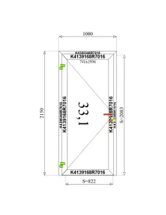 Drzwi Aluminiowe 100 x 215 cm Aluprof MB-45 2