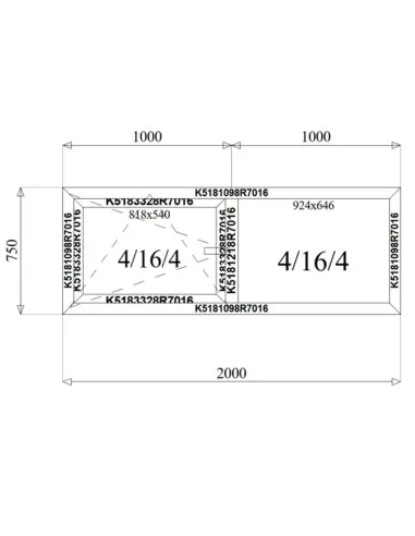 Okno Aluminiowe 200 x 75 cm Aluprof MB-79N