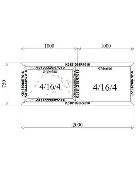 Okno Aluminiowe 200 x 75 cm Aluprof MB-79N