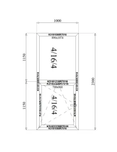 Witryna Okno Aluminiowe 100 x 230 cm Aluprof MB-79N 2