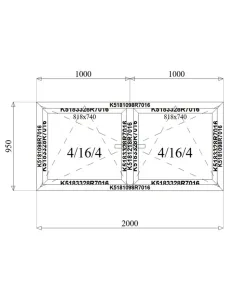 Okno Aluminiowe 200 x 95 cm Aluprof MB-79N 2