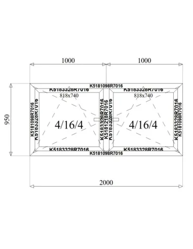 Okno Aluminiowe 200 x 95 cm Aluprof MB-79N