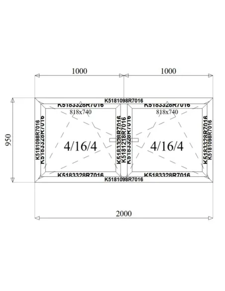 Okno Aluminiowe 200 x 95 cm Aluprof MB-79N