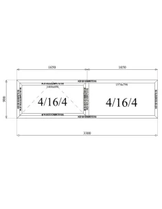Okno Aluminiowe 330 x 90 cm Aluprof MB-79N 2