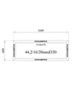 Okno Stałe Aluminiowe Przeciwpożarowe 164 x 60 cm Aluprof MB-78EI 2