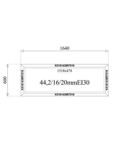 Okno Stałe Aluminiowe Przeciwpożarowe 164 x 60 cm Aluprof MB-78EI