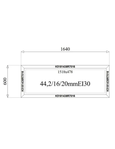 Okno Stałe Aluminiowe Przeciwpożarowe 164 x 60 cm Aluprof MB-78EI