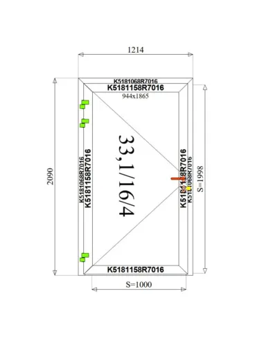 Drzwi Aluminiowe 121,4 x 209 cm Aluprof MB-79N