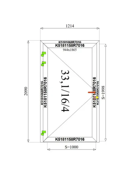 Drzwi Aluminiowe 121,4 x 209 cm Aluprof MB-79N