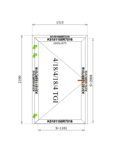 Drzwi Aluminiowe 131,5 x 210 cm Aluprof MB-79N