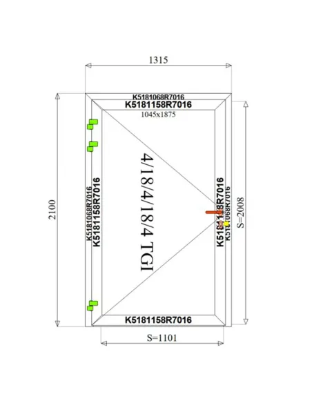 Drzwi Aluminiowe 131,5 x 210 cm Aluprof MB-79N