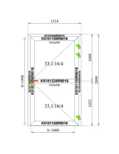 Drzwi Aluminiowe 121,4 x 209 cm z poprzeczką Aluprof MB-79N 2