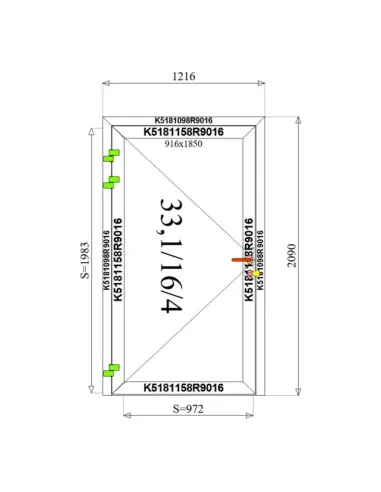 Drzwi Aluminiowe 121,6 x 209 cm Aluprof MB-79N