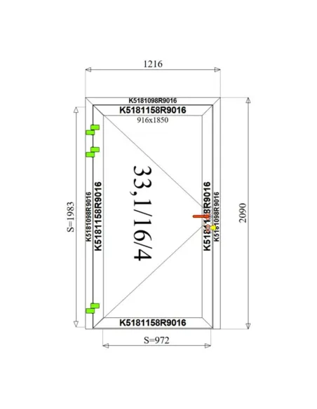 Drzwi Aluminiowe 121,6 x 209 cm Aluprof MB-79N
