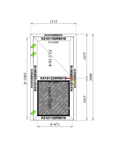 Drzwi Aluminiowe 111,5 x 209 cm Aluprof MB-79N