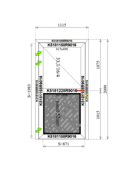 Drzwi Aluminiowe 111,5 x 209 cm Aluprof MB-79N