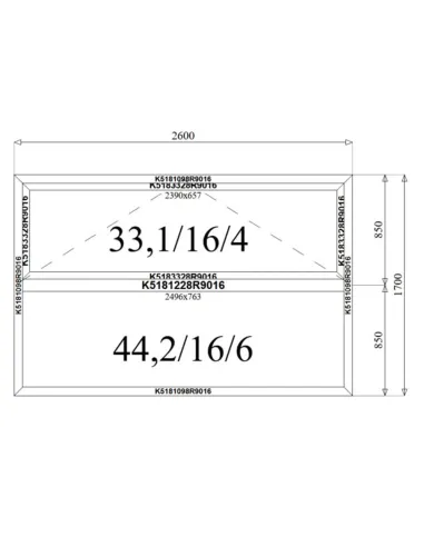 Okno Witryna Aluminiowa 260 x 170 cm Aluprof MB-79N