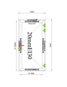 Drzwi Aluminiowe Przeciwpożarowe 108,5 x 206,7 Aluprof MB-60E EI 2