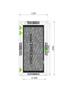 Drzwi Aluminiowe Przeciwpożarowe 112 x 209 cm EI60 Aluprof MB-78EI 2